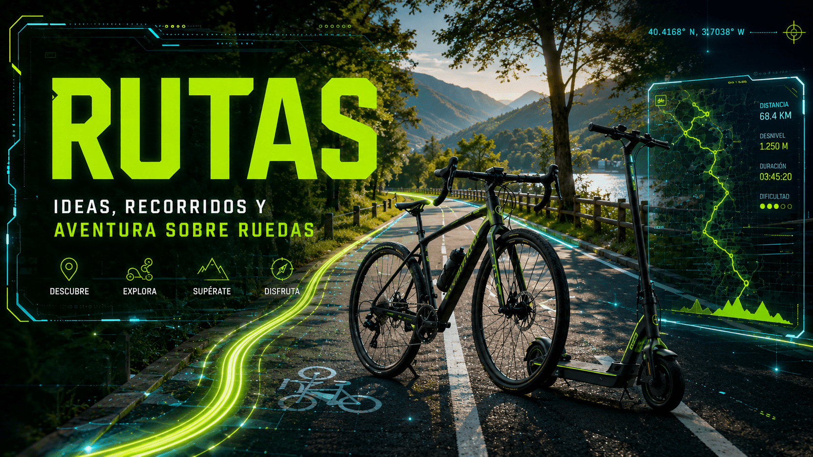 Rutas en bicicleta, carriles bici y vías verdes
