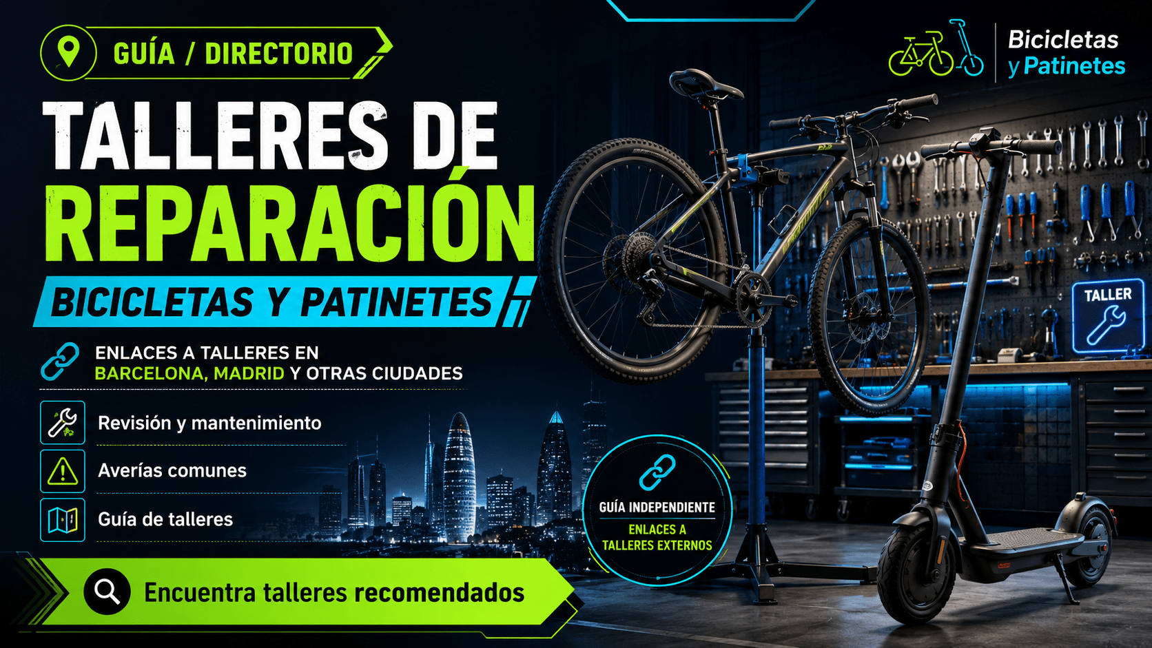 Talleres de reparación para bicicletas y patinetes eléctricos