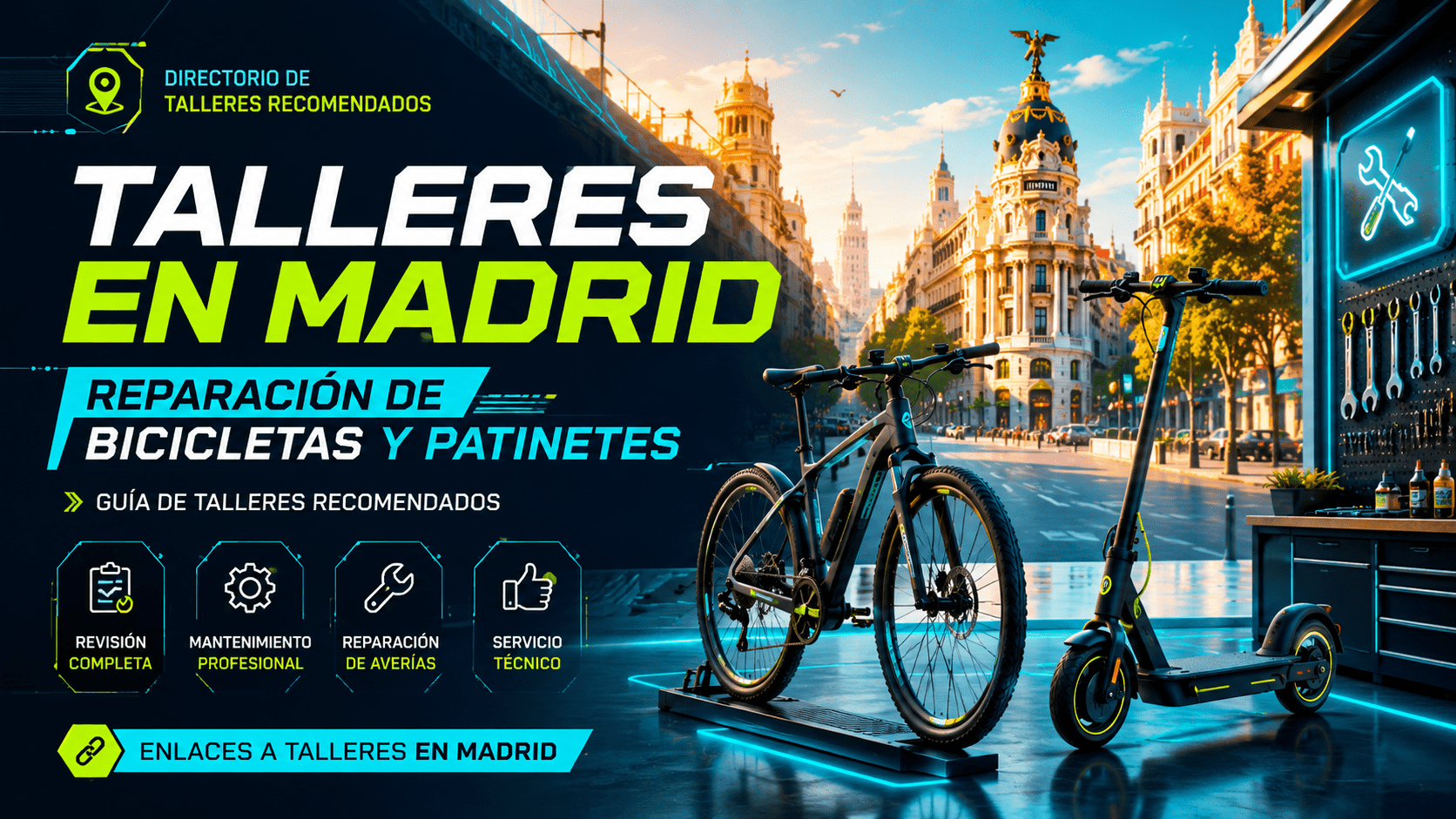 Talleres de reparación de bicicletas y patinetes en Madrid