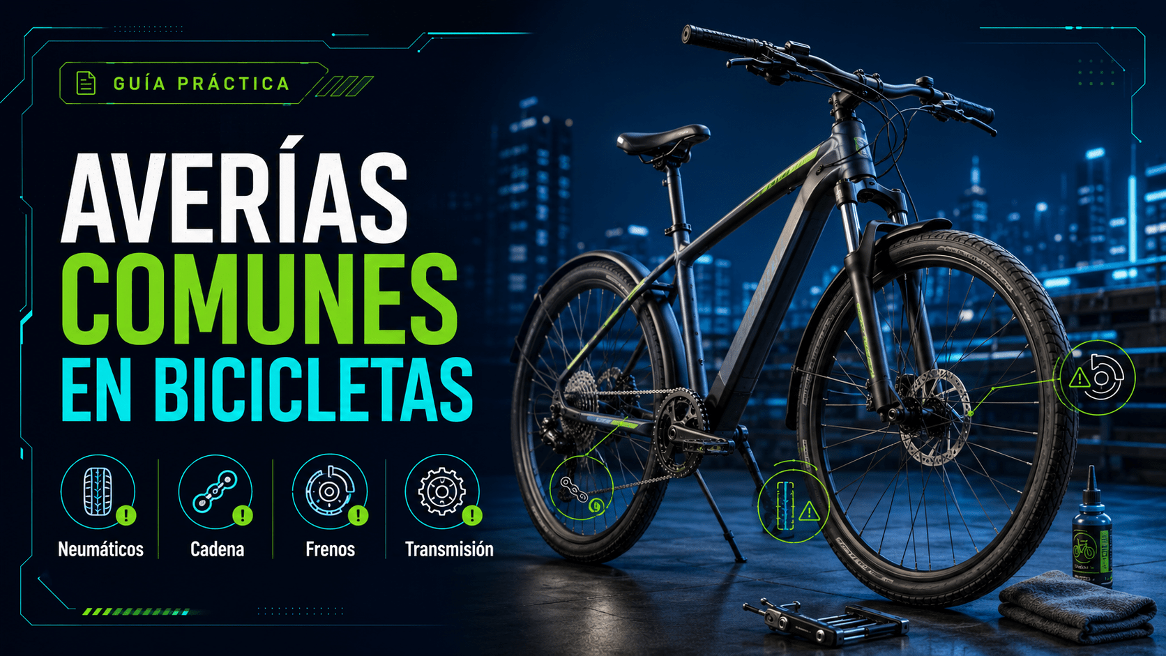 Averías comunes en bicicletas y mantenimiento