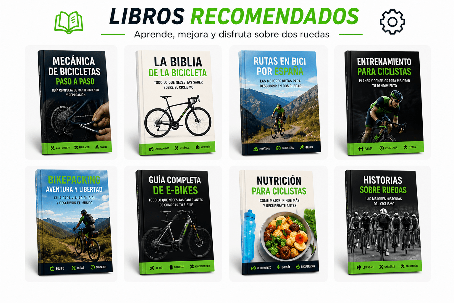 Libros sobre ciclismo, skate, rutas y movilidad urbana