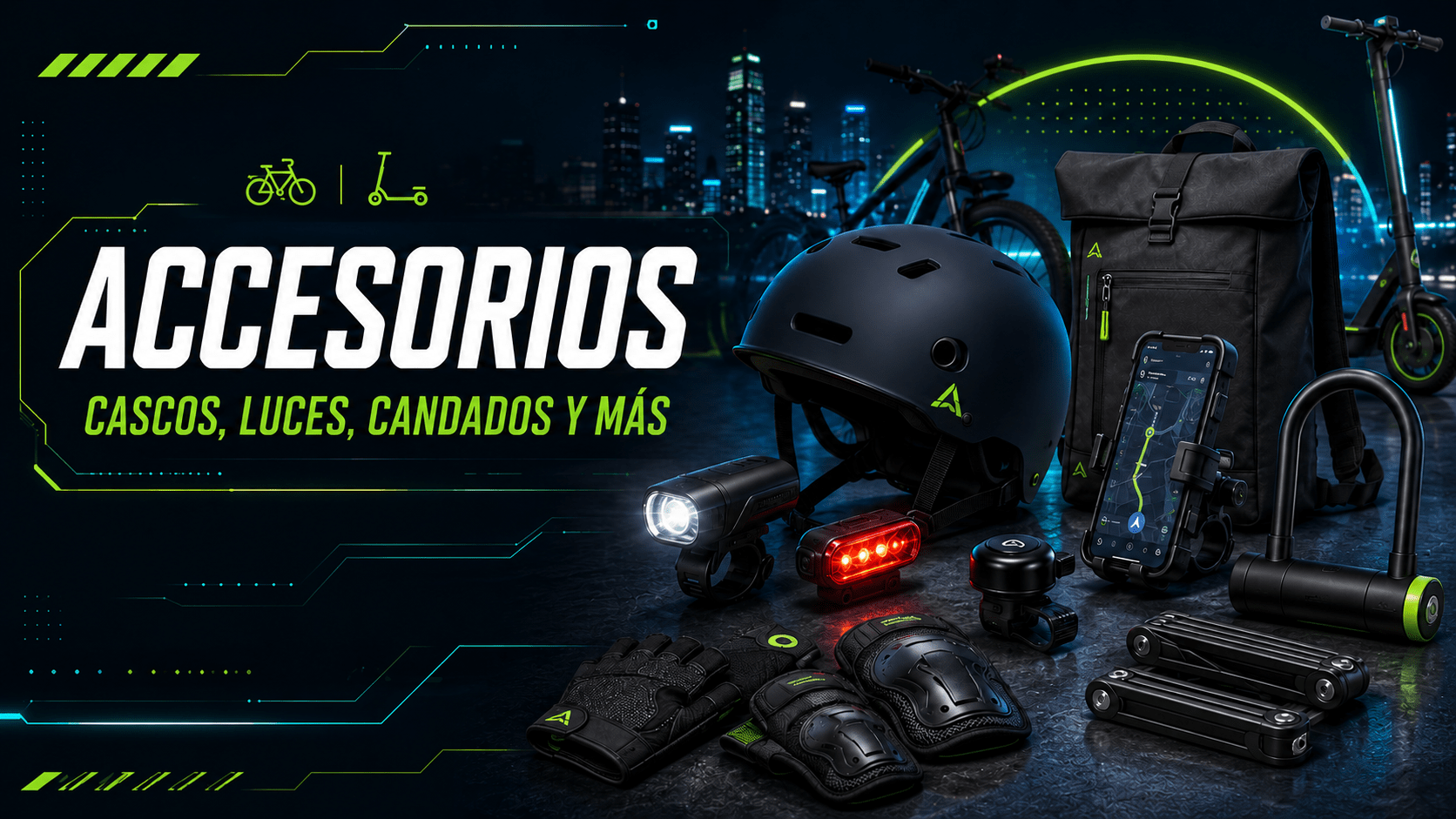 Accesorios para bicicletas y patinetes