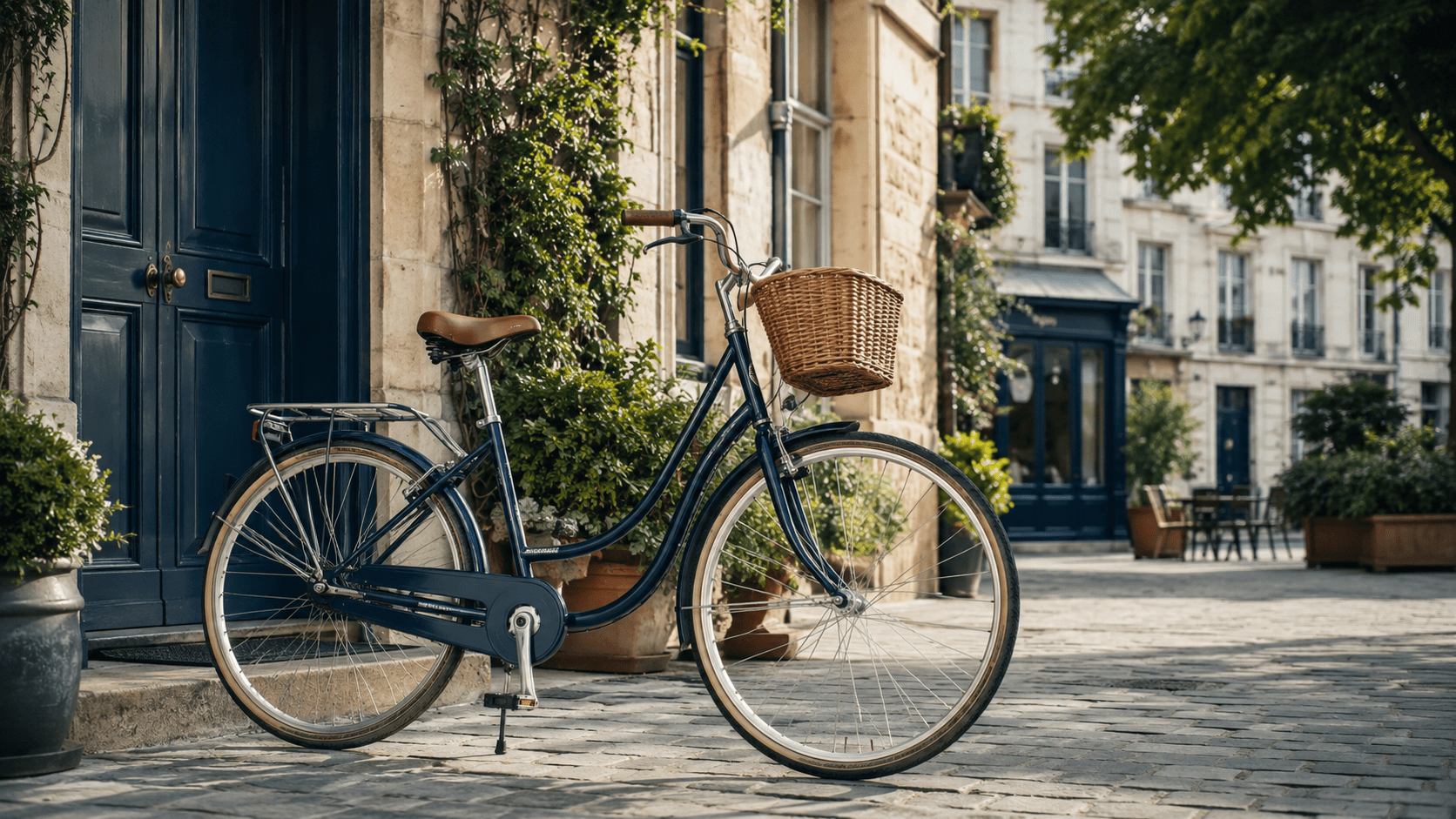 Bicicleta de paseo urbana en ciudad