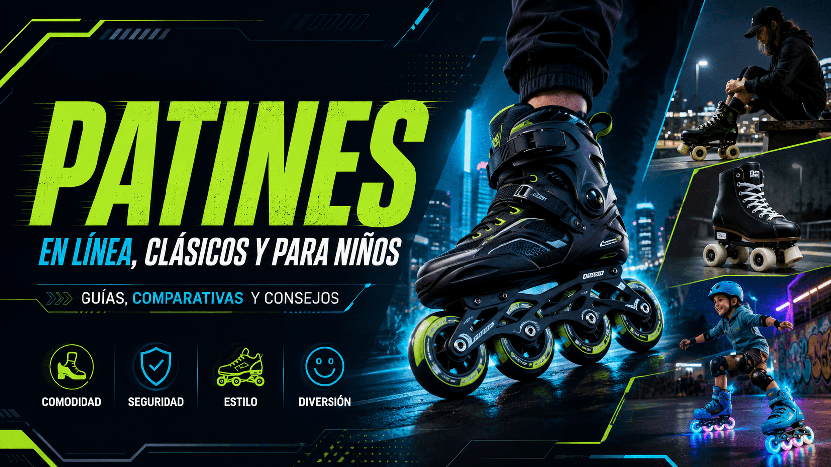En línea, tradicionales, monopatines y longboards