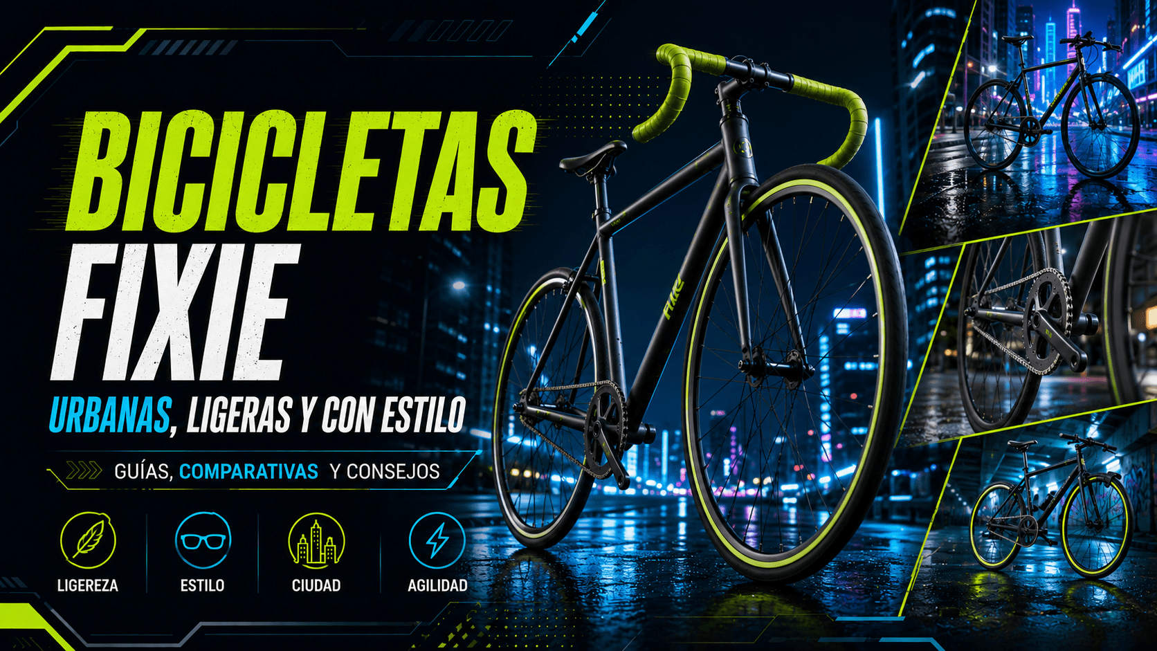 Bicicleta fixie urbana de piñón fijo
