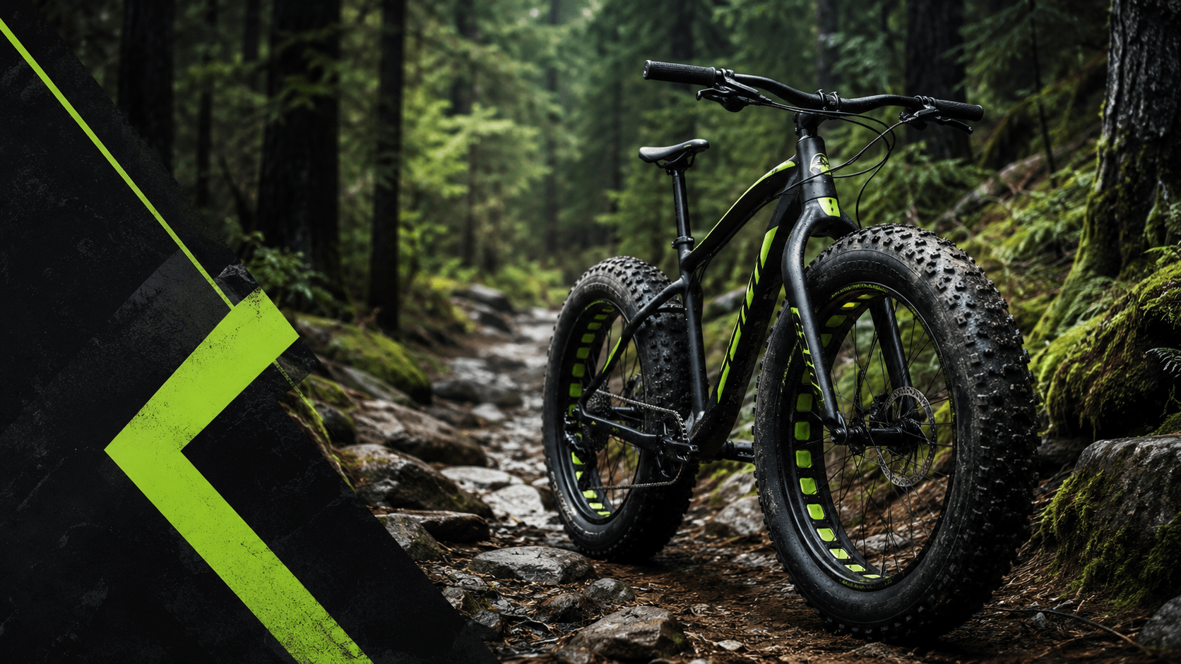Fatbike en terreno extremo Bicicleta fatbike en ruta extrema con ruedas anchas