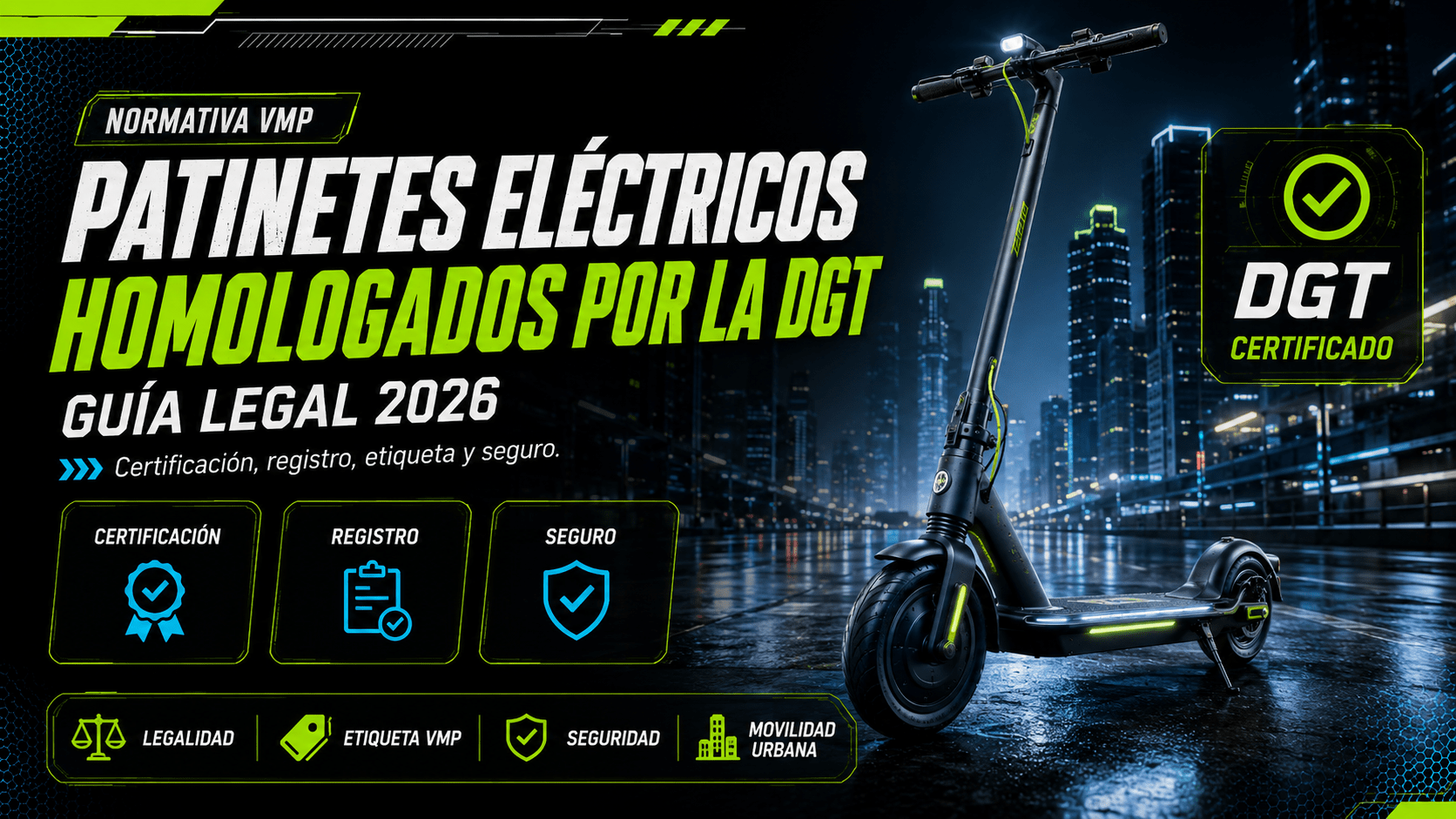 Patinete eléctrico certificado y preparado para cumplir la normativa de la DGT