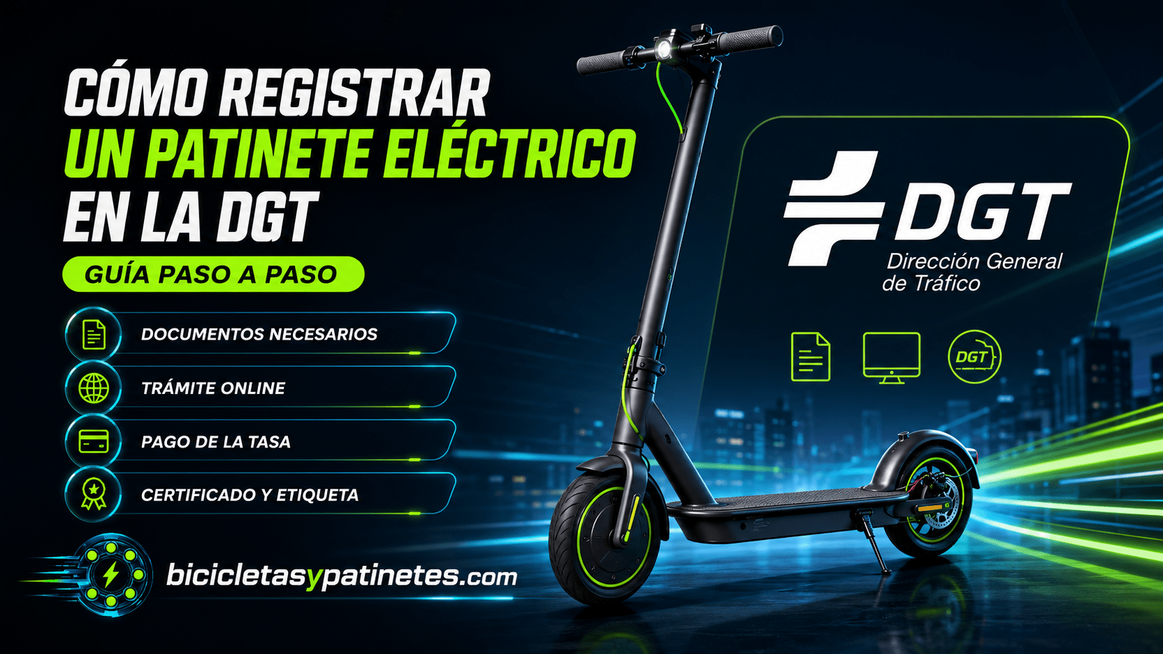 Registro de un patinete eléctrico en la Dirección General de Tráfico